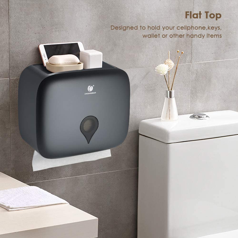 Bathroom Portable Toilet Paper Holder Double Layer Waterproof Storage Box Wall Mounted Toilet Paper Roll Towel Dispenser