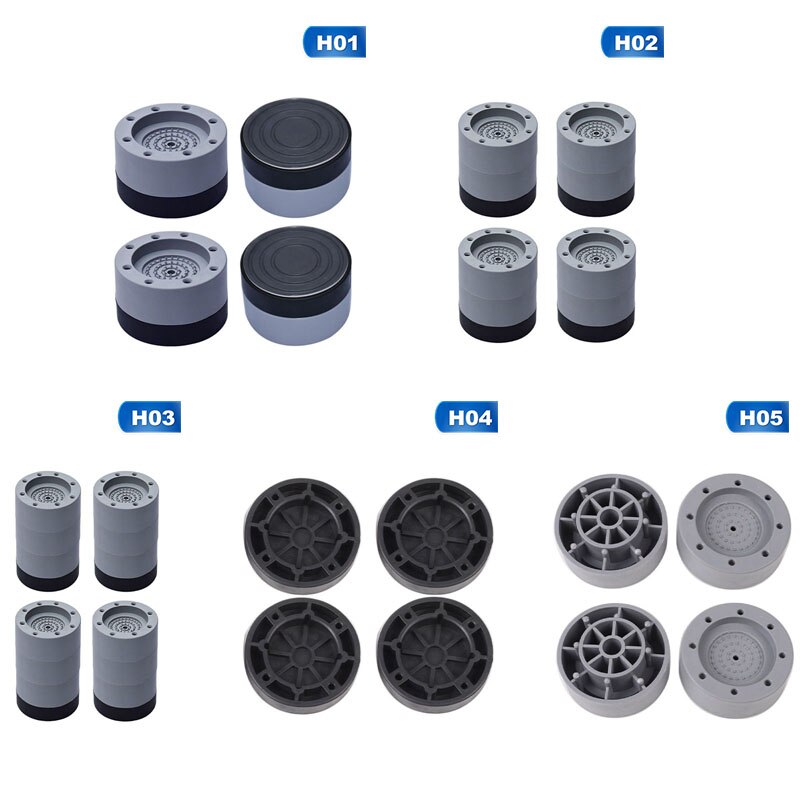4 stk vaskemaskine universal faste gummifødder anti vibrations fødder puder vaskemaskine fødder faste puder vask