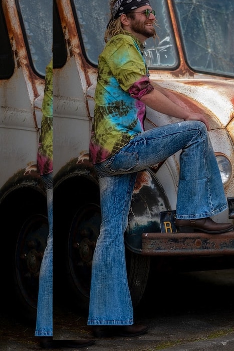 Trendy Men's Flared Jeans Bootcut Leg Denim Pants Man Classic Punk Bell Bottom Denim Trousers Elastic Vaqueros Hombre