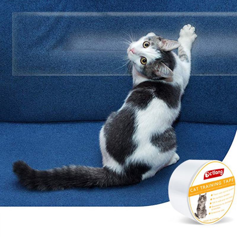 Kæledyrs sofa klæbebånd kat anti-ridse film træning scotch tape hjemme sofa gulv klistermærke nem at bruge