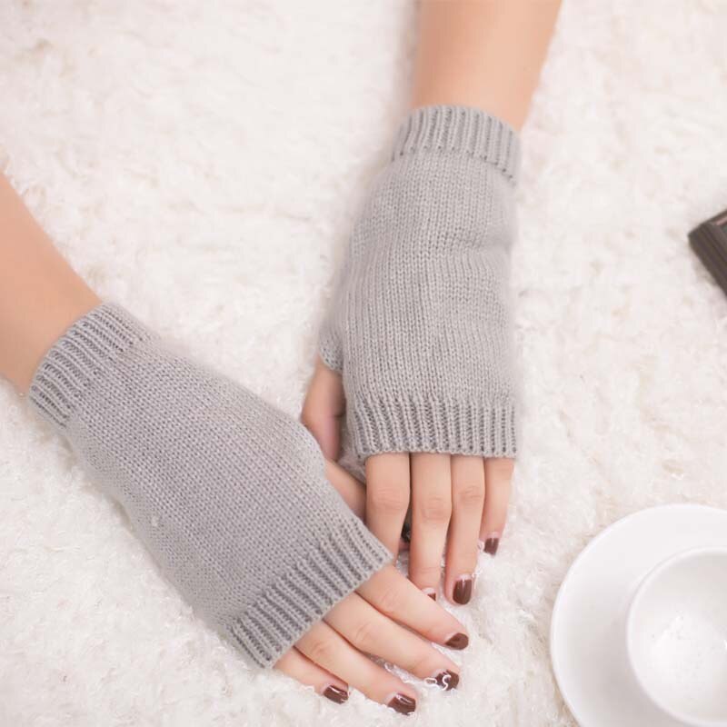 1 Paar Winter Handschoenen Vrouwelijke Vingerloze Handschoenen Zonder Vingers Vrouwen Kasjmier Warme Winter Handschoenen Hand Pols Warmer Mittens: ST121-Dark Grey