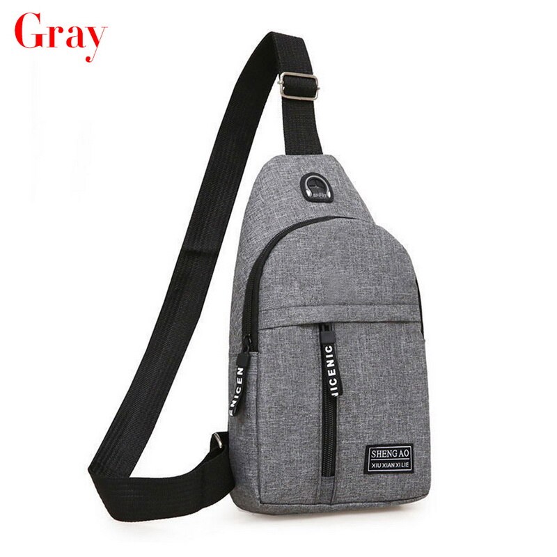 Men Women Nylon Waist Packs Sling Bags Crossbody Outdoor Sport Shoulder Chest Daily Picnic Canvas Messenger Pack Bag: A-gray