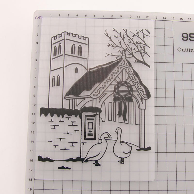 Big HOUSE Embossing folders Watering Plastic Christmas templat For Scrapbooking DIY Paper Craft/Card Making Decoration