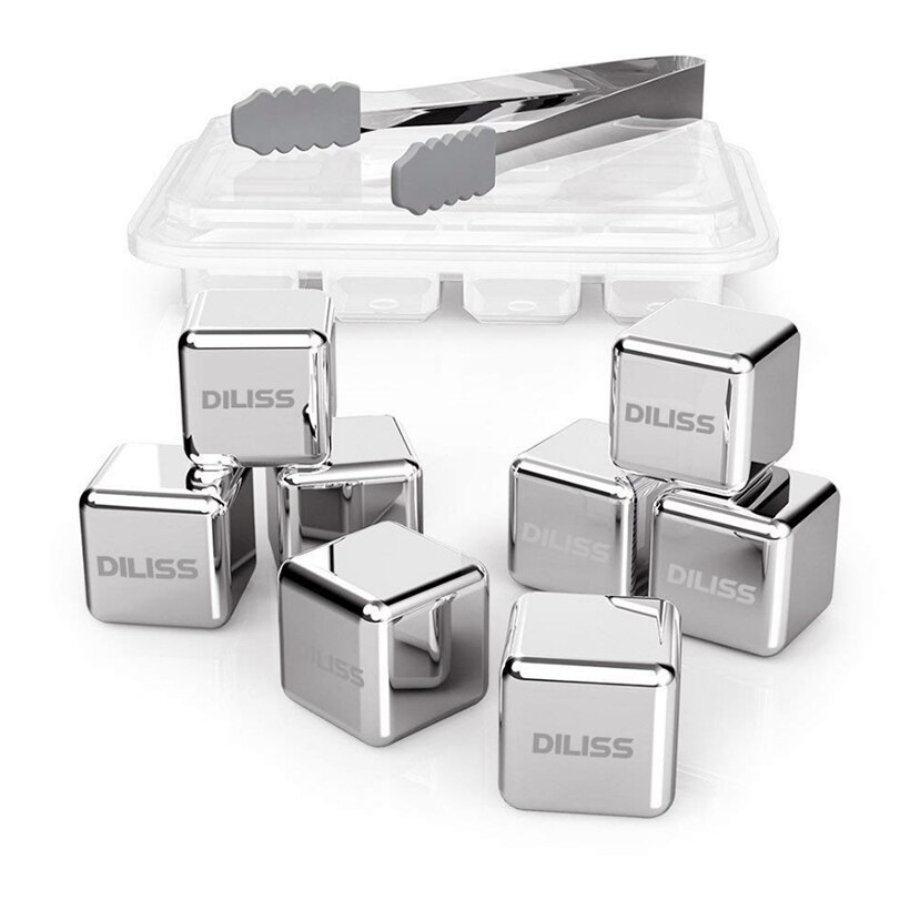 Stainless Steel Ice Cube Tray Cubes Reusable Chilling Stones For Whiskey Wine Bar Tools Rocks Cooler Bucket Beer Barware Drink