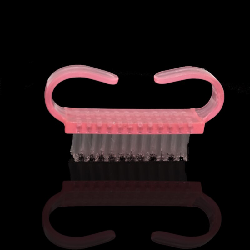 10pc/ partier nail art børste fil nail art manicure pedicure blød fjern plastik støv blød lille vinkel rene børster pink blå lilla: 10 stk pink børste