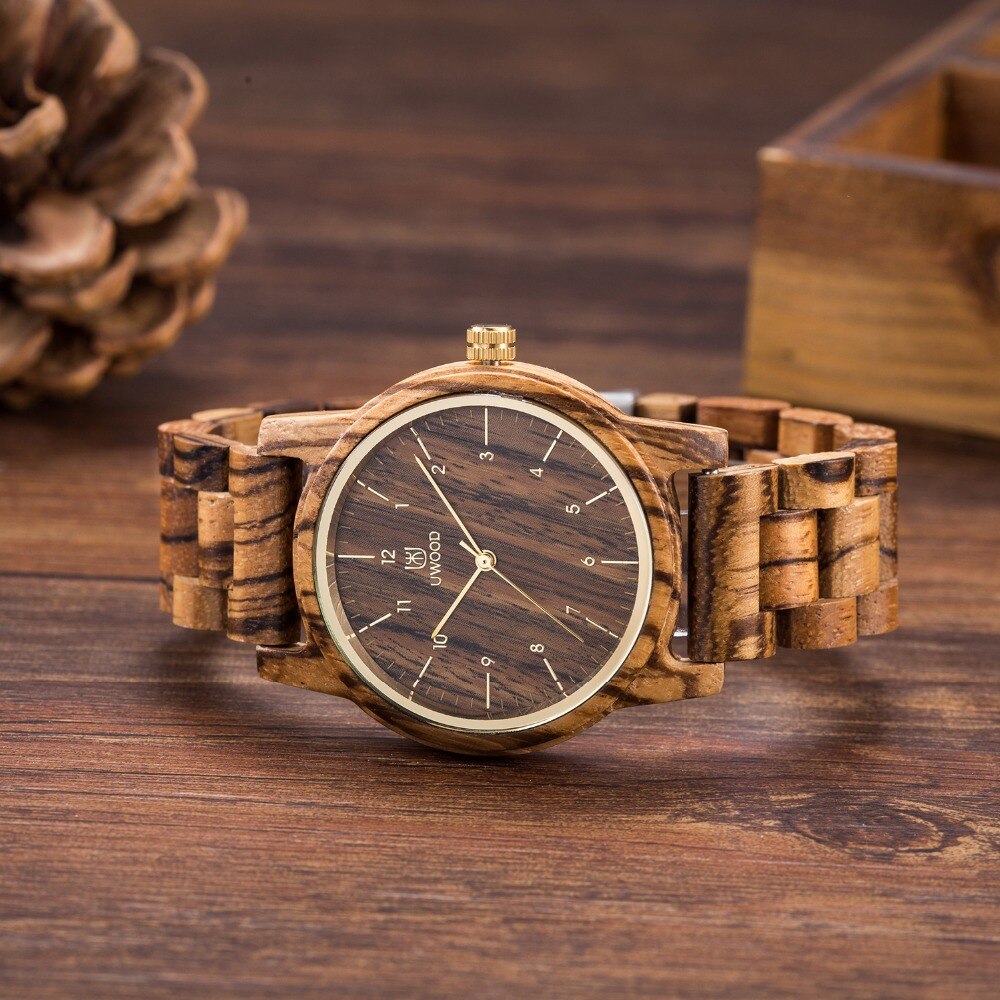 Herenhorloges topmerk luxe dameshorloge houten polshorloges leren of houten band relogio masculino