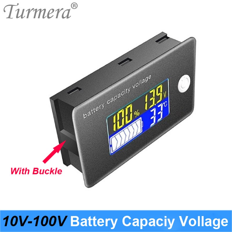 36V 12V 24V 48V 60V 72V 100V Li-ion Lifepo4 Lead acid Battery Capacity Indicator Display LCD Voltmeter Temperature Meter Tester