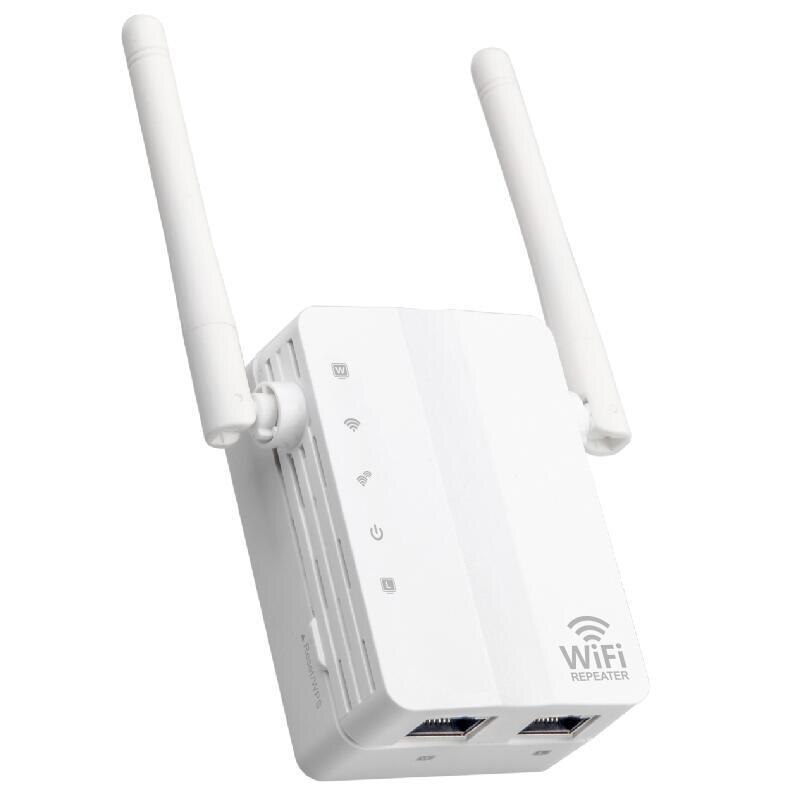 300Mbps 2.4G Wifi Repeater Draadloze Wifi Booster Wifi Range Extender Wifi Lange Signaal Versterker 2.4G Wifi Repiter: US Plug / Double Port White