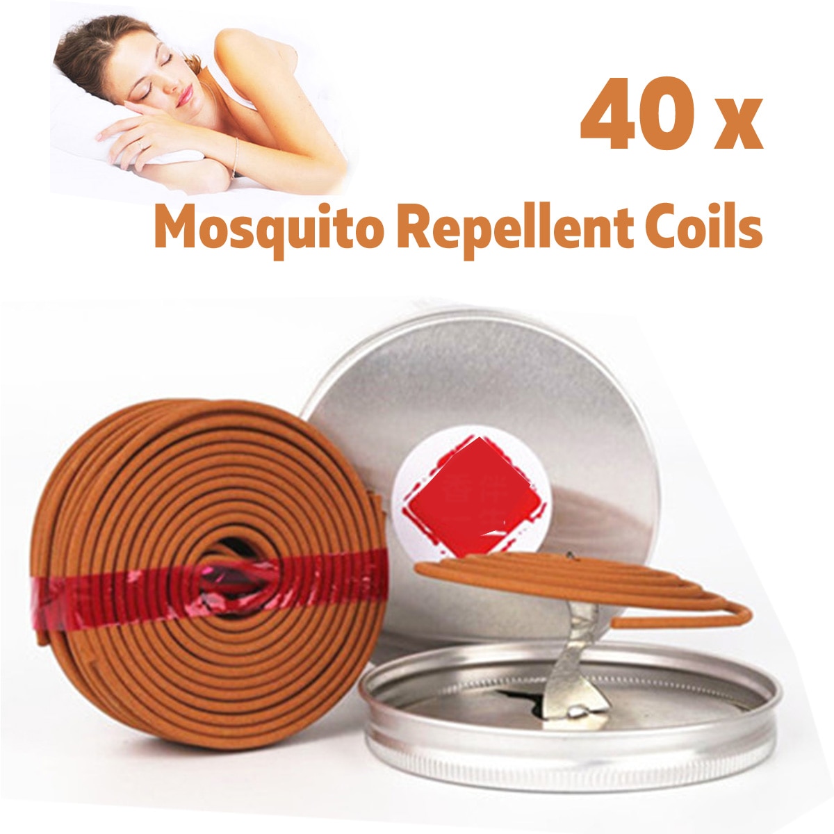40 stk/æske mygdispeller spoler anti midgesafstødende myggeafvisende hjemmecamping udendørs med holder