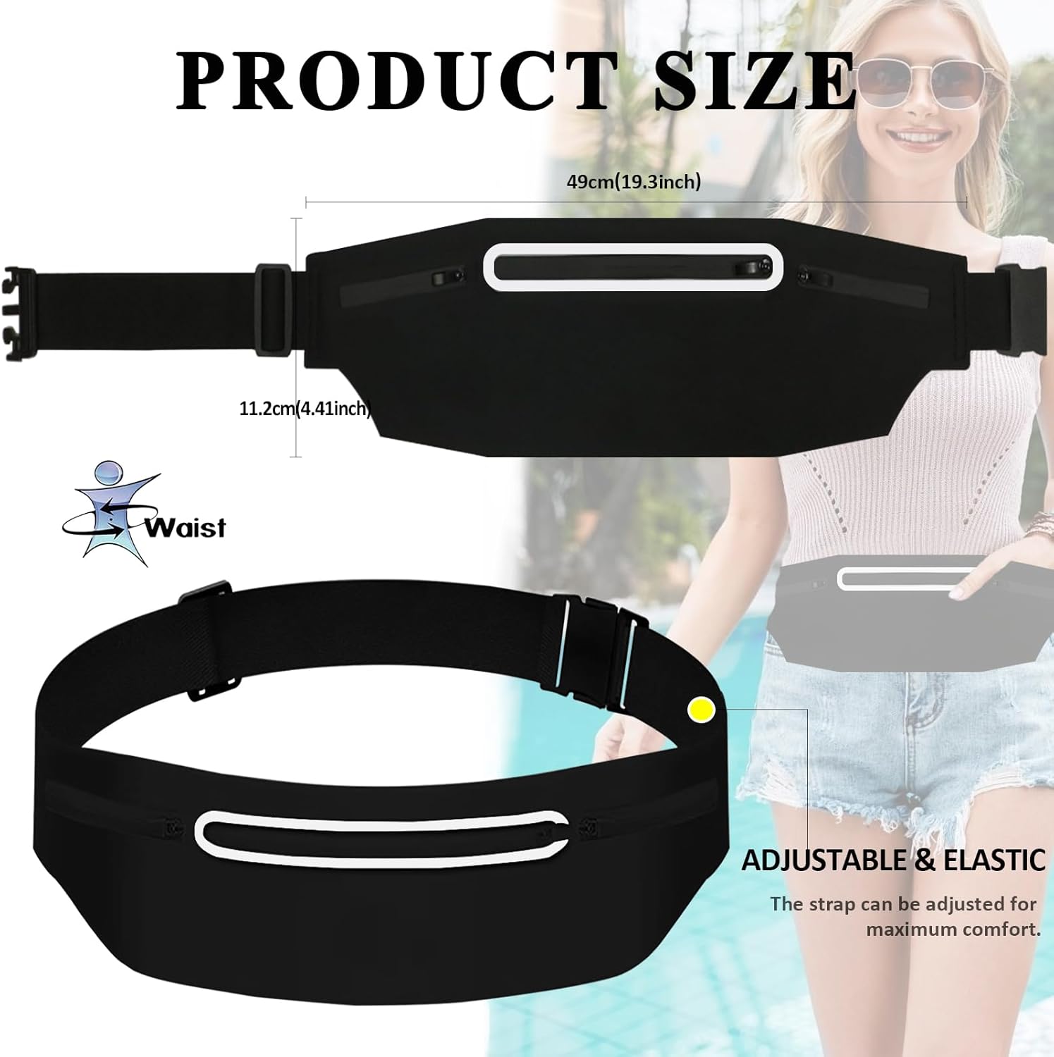 Waterdichte hardloopheuptas Verstelbare riem Heren Dames Slanke hardlooptassen Draagbare buitenkant Joggen Gym Sport Mobiele telefoon