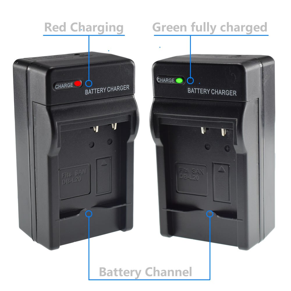 2x DB-L20 Battery + AC Wall Charger + Car Plug Sanyo VPC-CA65 CA8 CA9 CG6 CG65