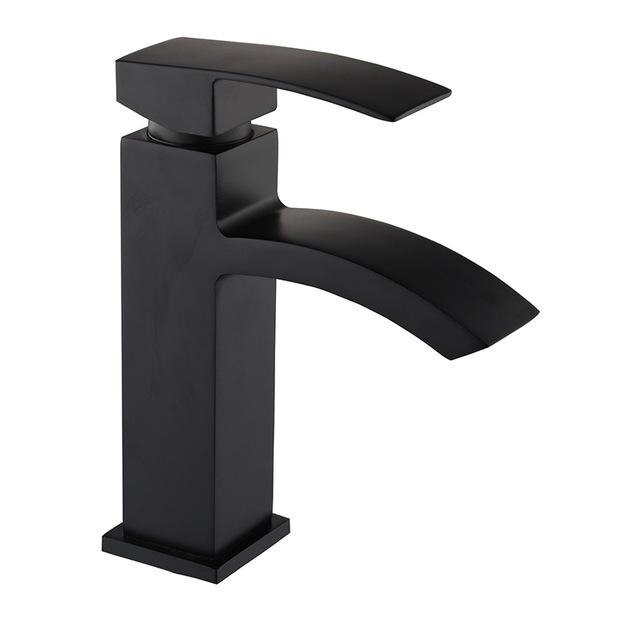 Waterval Wastafel Kraan Water Mengkraan Badkamer Kraan Zwart Wastafel Water Wastafel Kranen Bad Kraan Kraan: Black short