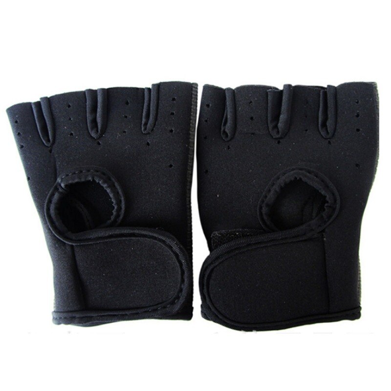 Women Men Weight Lifting Exercise Half Finger Work Out Gloves: Black / M