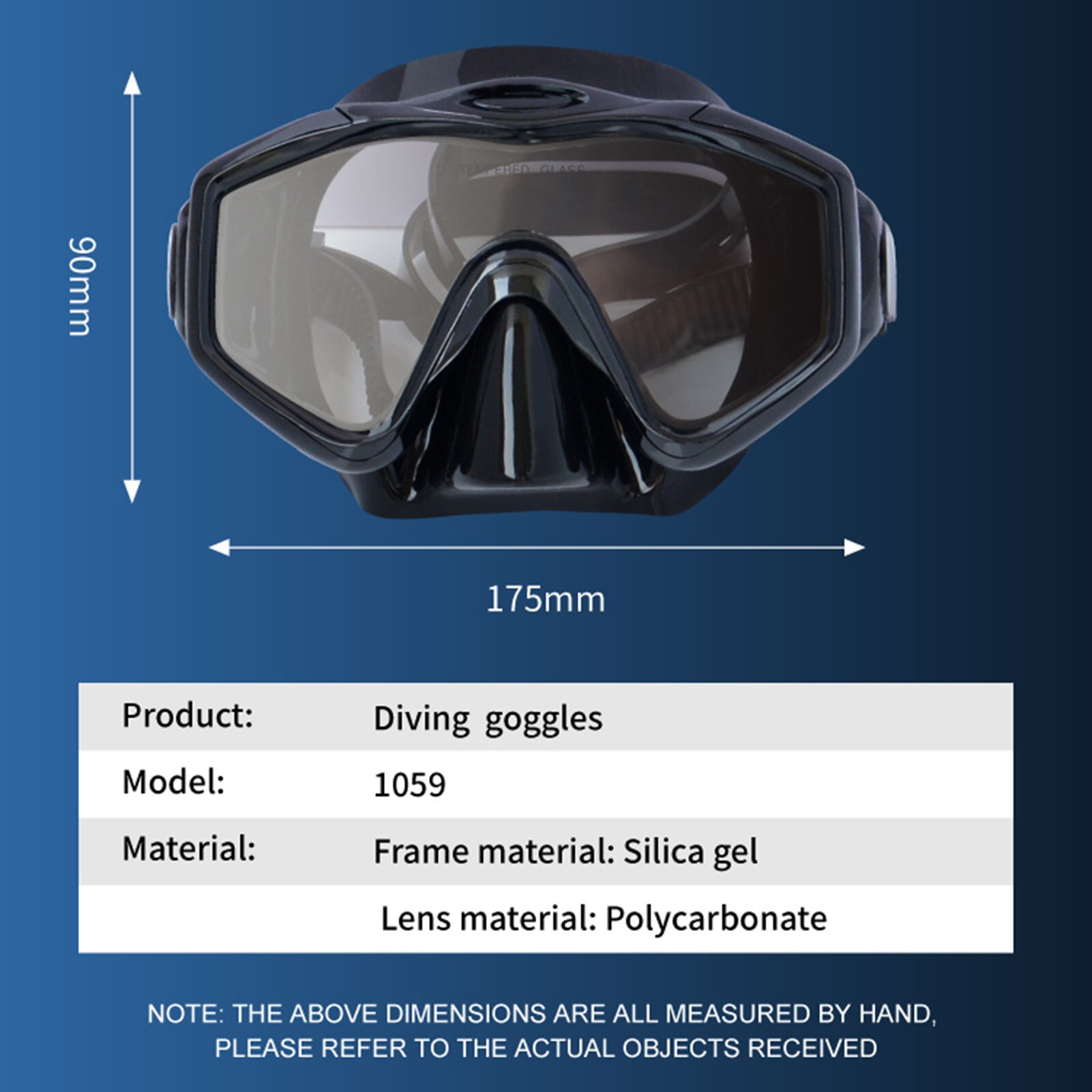 Underwater Mask Diving Mask Swimming Goggles Snorkel Scuba Diving Equipment Waterproof Goggles