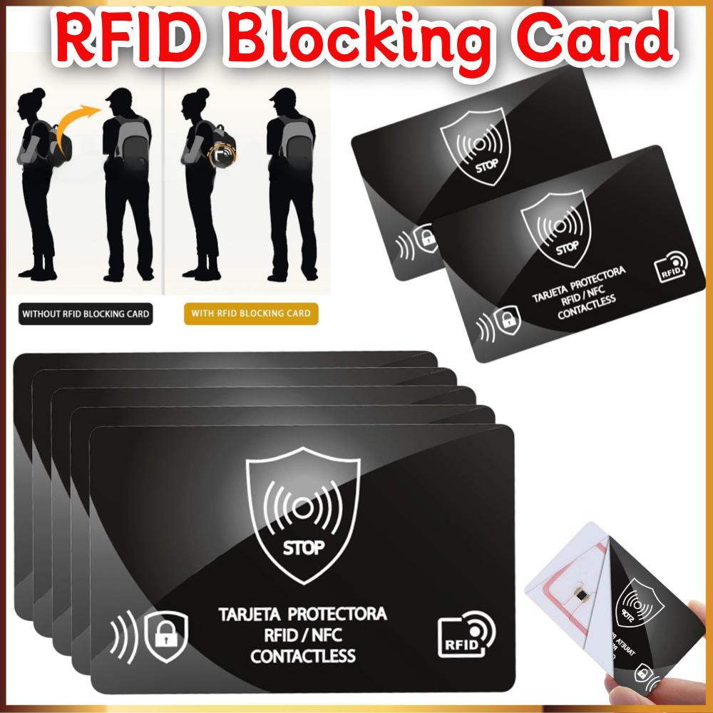 5-50PCS Draagbare RFID-blokkeerkaart Eén kaart Beschermt de hele portemonnee NFC-debit Credit Paspoortbeschermer RFID-blokkering Ultradun