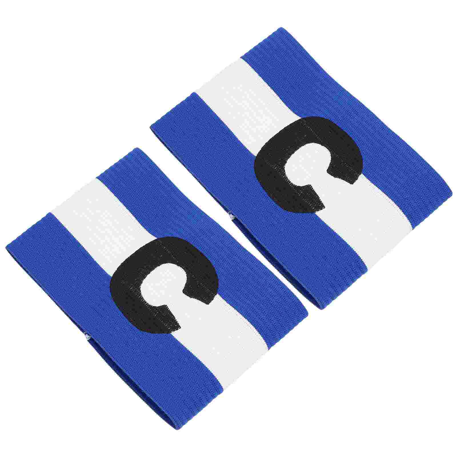 2 pieces portable sports armbands captain's label armbands for football game: Blue