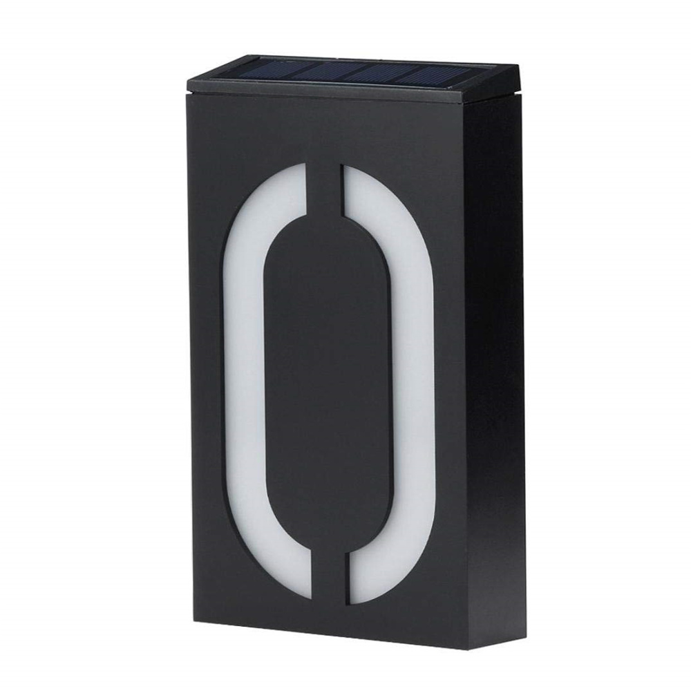 Panneau LED solaire avec numéro de maison, éclairage mural, panneau d&#39;adresse, éclairage d&#39;extérieur, pour maison, jardin, cour, rue: Digital 0