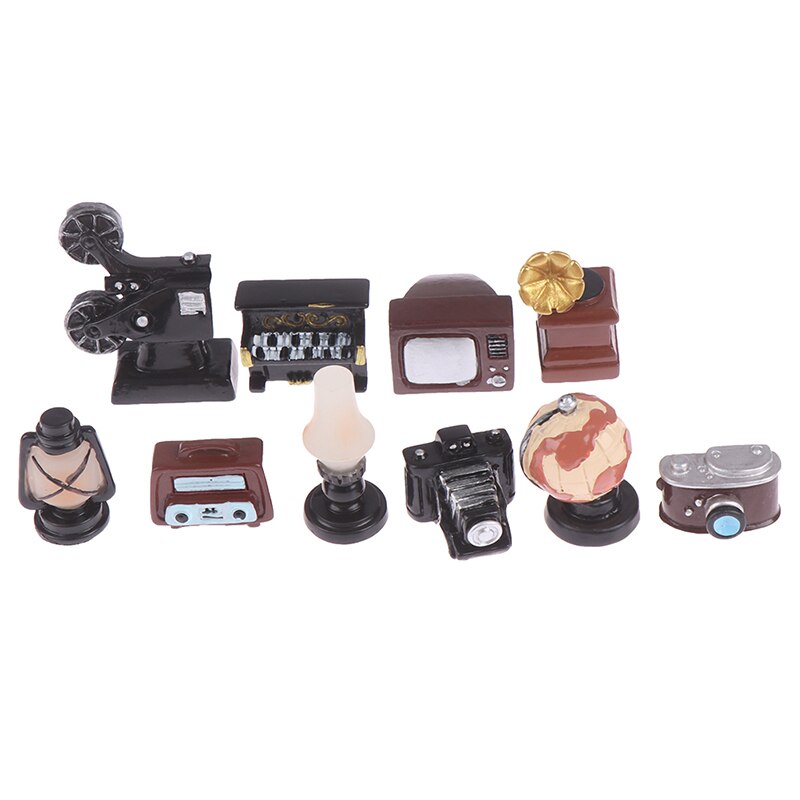 Baby DIY Toy Lamp Oil Lamp Camera TV Piano for Doll House Decor Dollhouse Miniature Retro Simulation Furniture Model Toys