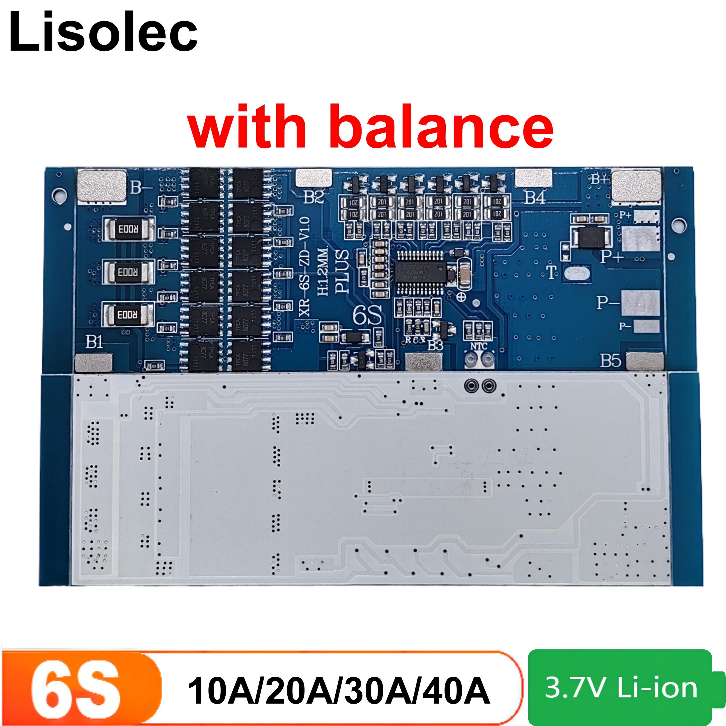 6S1P 6S2P 6S3P BMS 6S 24V 10A 20A 30A 40A Ladung Entladung Schutz Bord für 22,2V 25,2V 18650 21700 Li-Ion Batterie Pack