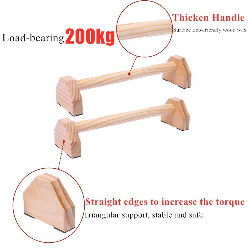 Tabla de flexiones de madera para hombre y mujer, barras de soporte de entrenamiento para Fitness, culturismo, equipos deportivos para el hogar