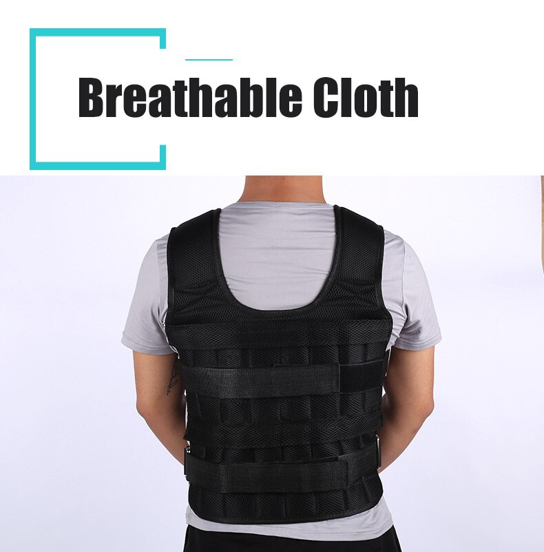 30KG Weight Vest For Boxing Weight Training Workout Fitness Gym Equipment Adjustable Waistcoat Jacket Sand Clothing