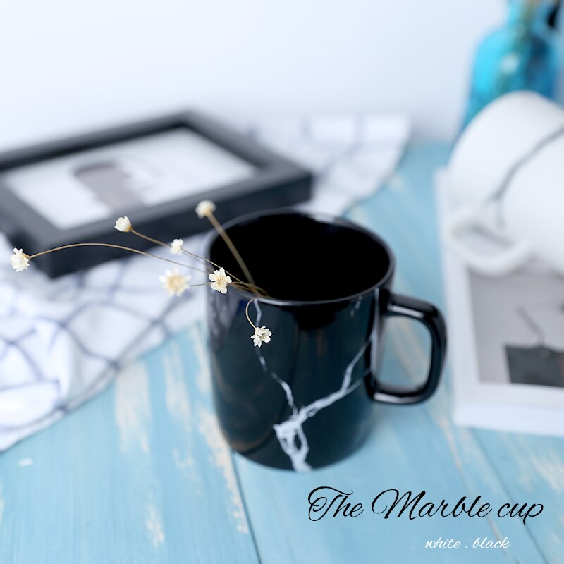 12OZ 350ML Modern Marble Decorative Pattern Ceramic Mug Home Office Porcelain Coffee Milk Tea Drinking Mug Drinkware