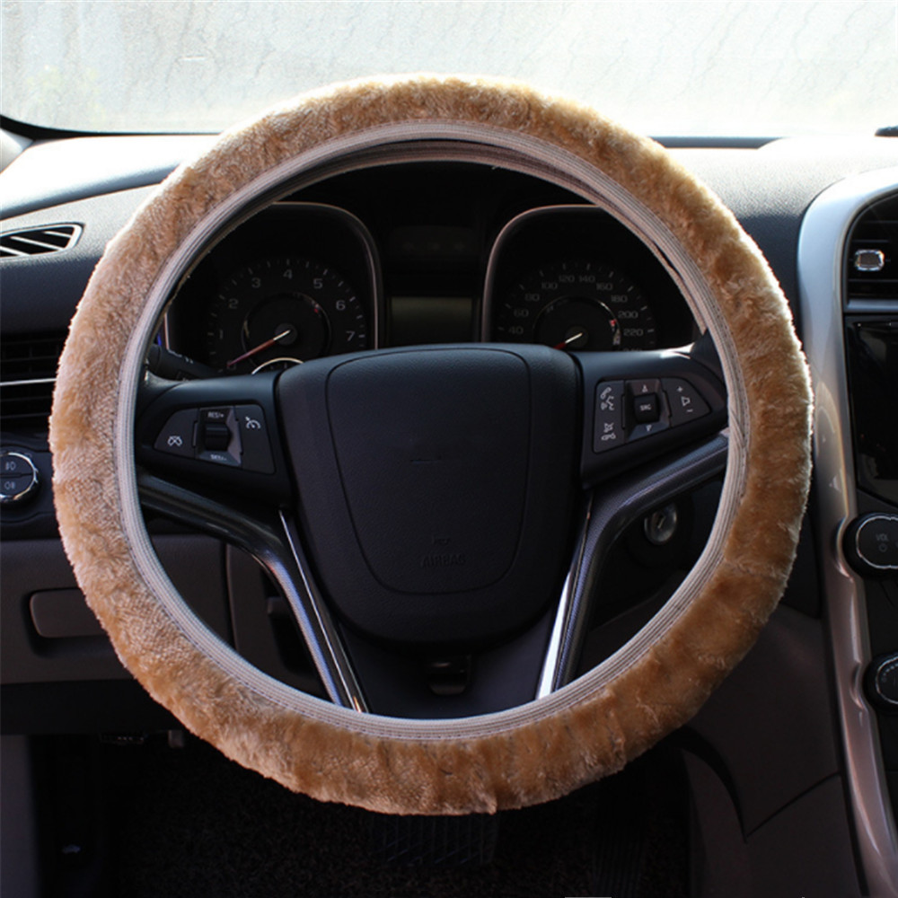 Cubiertas de volante DIY/trenza de felpa extremadamente suave en el volante accesorios de Interior de coche