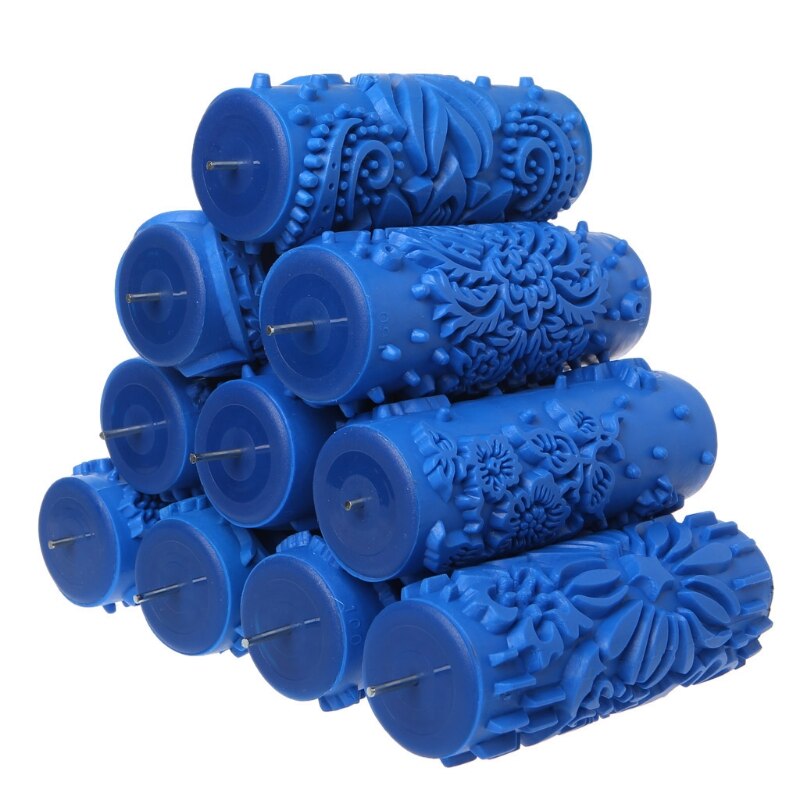 5" Embossed Paint Roller Sleeve Wall Texture Stencil Brush Pattern Decor 066Y