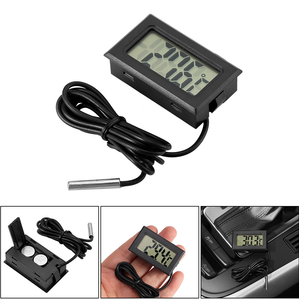 Draagbare 2 In 1 Auto Digitale Lcd Klok En Temperatuur Display Elektronische Klok Thermometer Auto Automotive Digitale Auto Thermometer