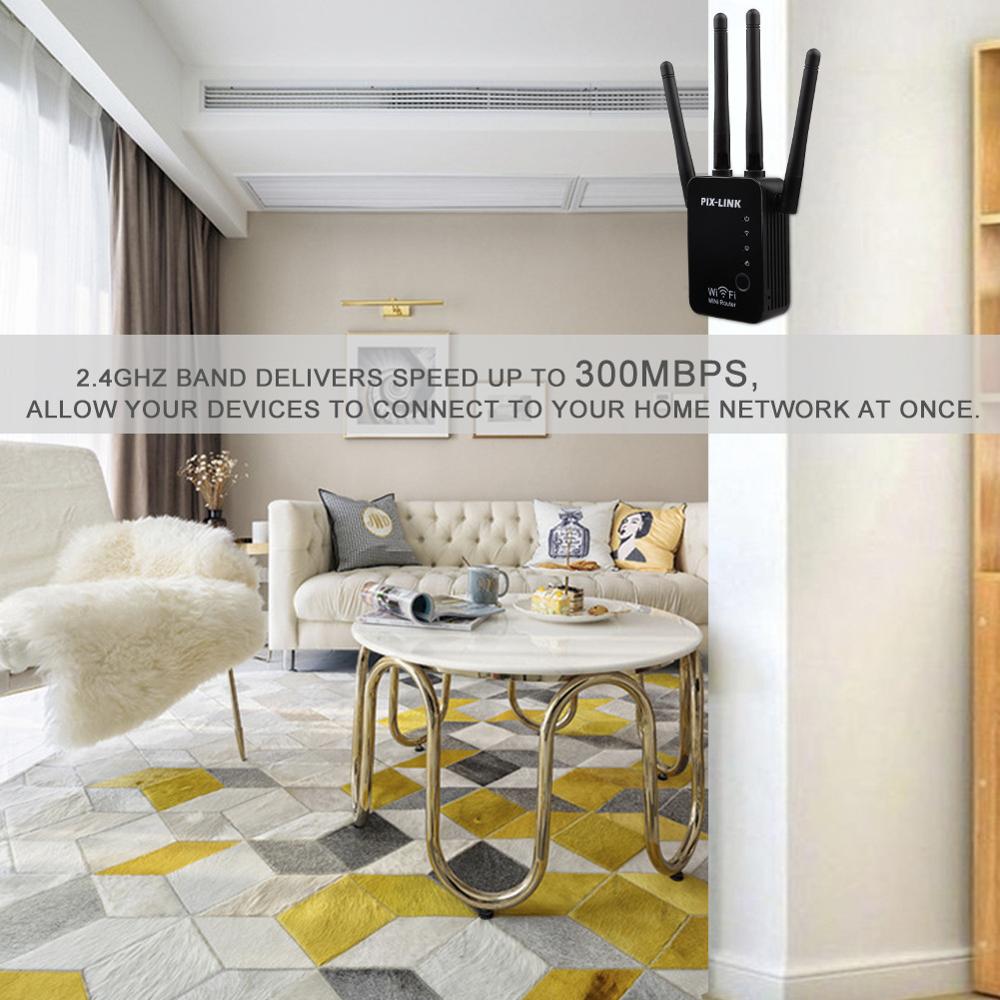 PIXLINK wzmacniacz sygnału WiFi 300 mb/s wzmacniacz Rourter/przekaźnik/AP sieci ekspander zasięgu zasilanie routera wypełniacz Roteador 2/4 anteny