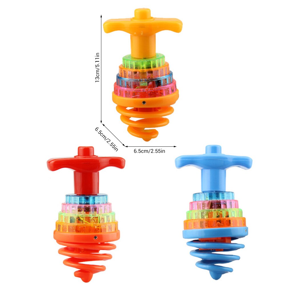 Color Flashing Spinning Top Toy With Music LED Light Spring Top Toy Children Bounce Top Game Educational Toy Color Random