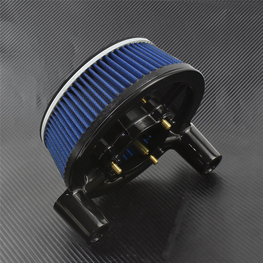 Motorrad Blau Luftfilter System Reiniger Aluminium Für Harley Dyna Straße Bob Softail FXSTB Fett Junge touren Straße König FLHX FLHR