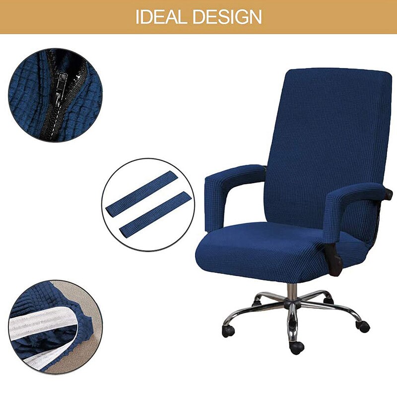 Spandex Computer Chair Cover Stretch Office Chair Cover Dustproof Seat Case Protector Removable Slipcovers With Armrest Covers
