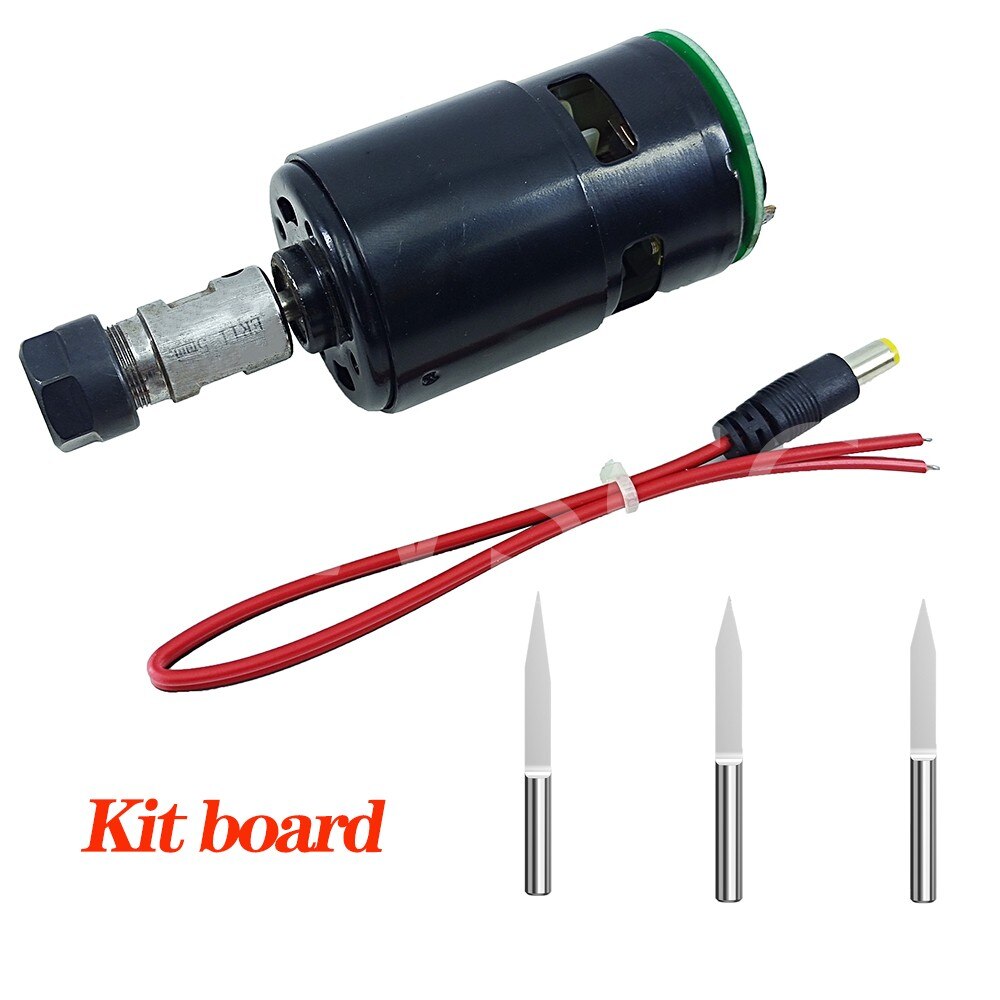 DIY small DC CNC spindle motor, 20000RPM, with ER11 fixture set, 24V DC, high power, noise reduction, DC motor: number 3