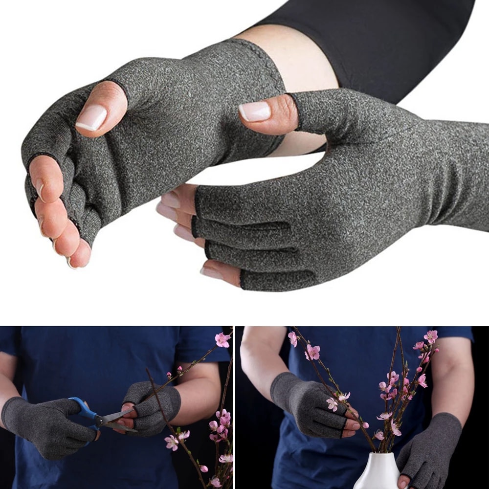 1 paar Kompression Arthritis Handschuhe Frauen Männer Joint Pain Relief Halb Finger Brace Therapie Handgelenk Unterstützung Anti-slip Therapie handschuhe