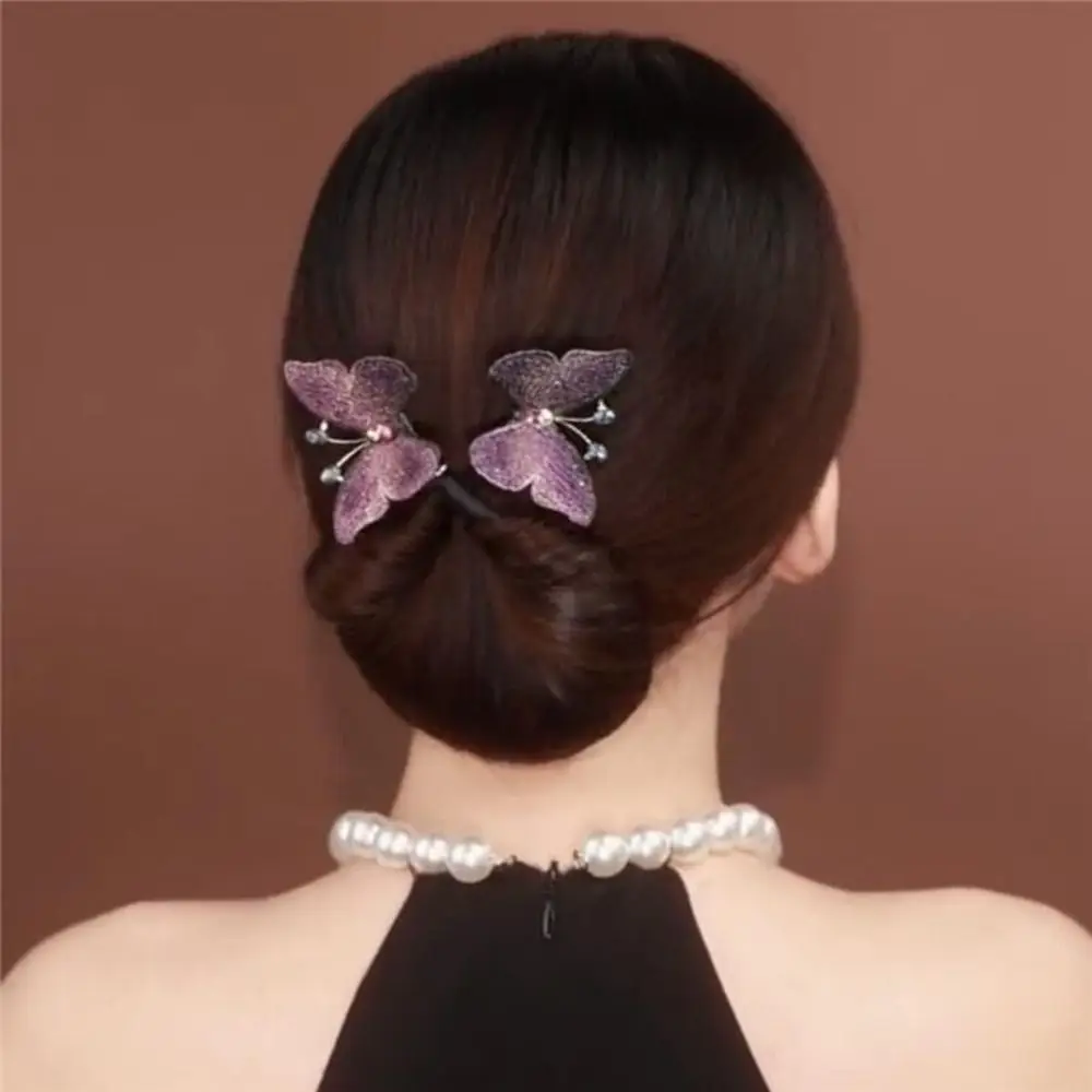Pinza para el pelo de flores para mujer, 1 piezas, fabricante de moños flexibles antideslizantes, rizador de pelo perezoso, peinado de giro, herramienta de peinado: Rosa