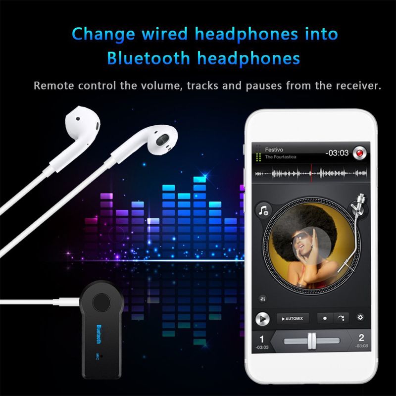 Aux 3.5mm jack bluetooth modtager bil trådløs adapter sender musikmodtager