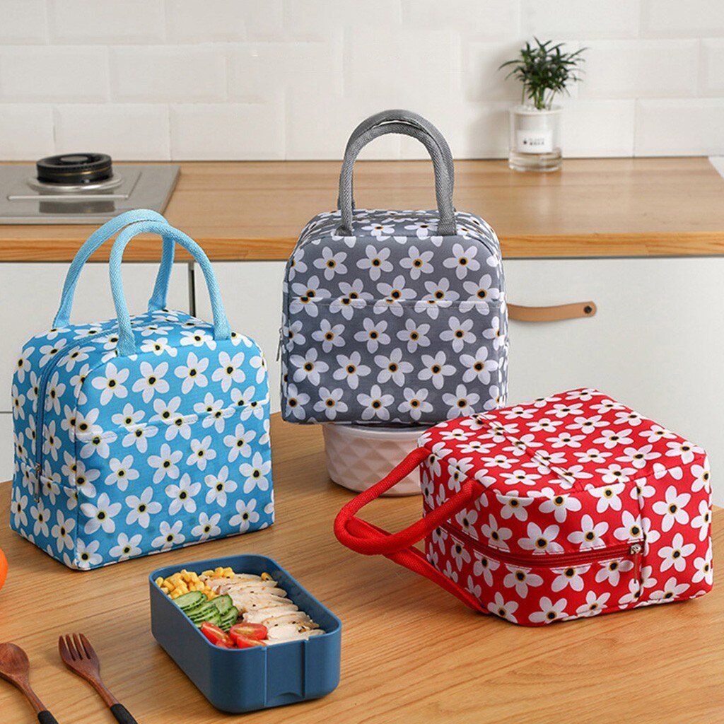 Funda de transporte de dibujos animados de Picnic con aislamiento, bolsa térmica portátil para almuerzo, bolsa Bento, bolsa de poliéster para almuerzo, bolsas de almacenamiento de alimentos