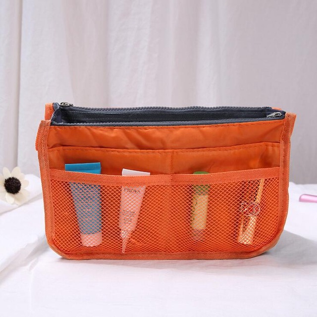 Multifunctionele Organizer Insert Bag Vrouwen Nylon Travel Organizer Insert Handtas Portemonnee Grote liner Lady Make-Up Cosmetische Bag