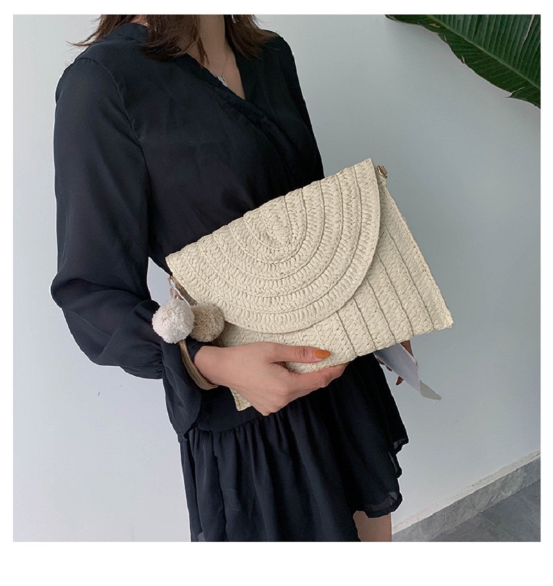 Corn Husk Weave Dinner Clutch Bag Women's Simple Solid Straw Large Purse Woman Summer Casual Vacation Ladies Wallet