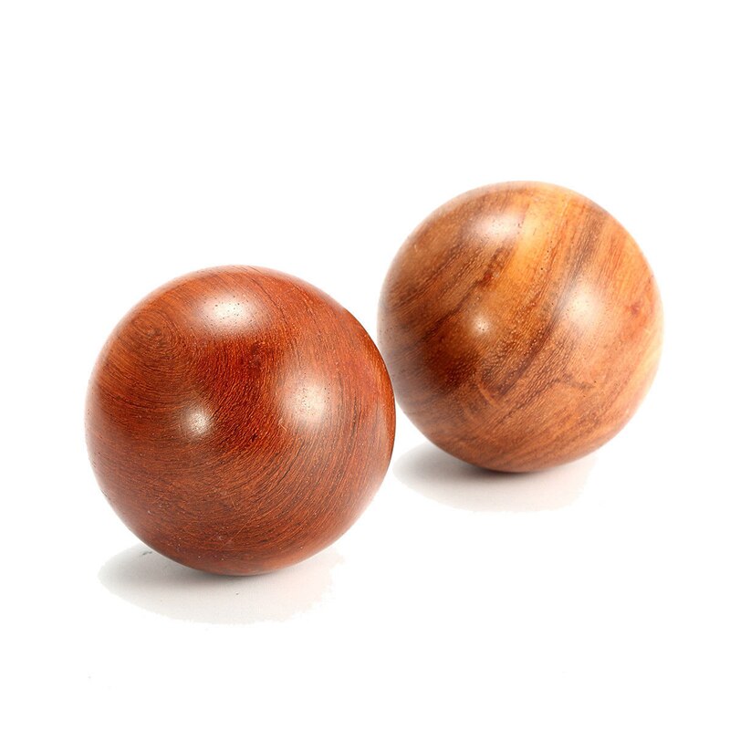 2x 50mm Chinese Health Meditation Exercise Stress Relief Wooden Fitness Baoding Balls Relaxation Therapy Kid Toy Ball YYY95