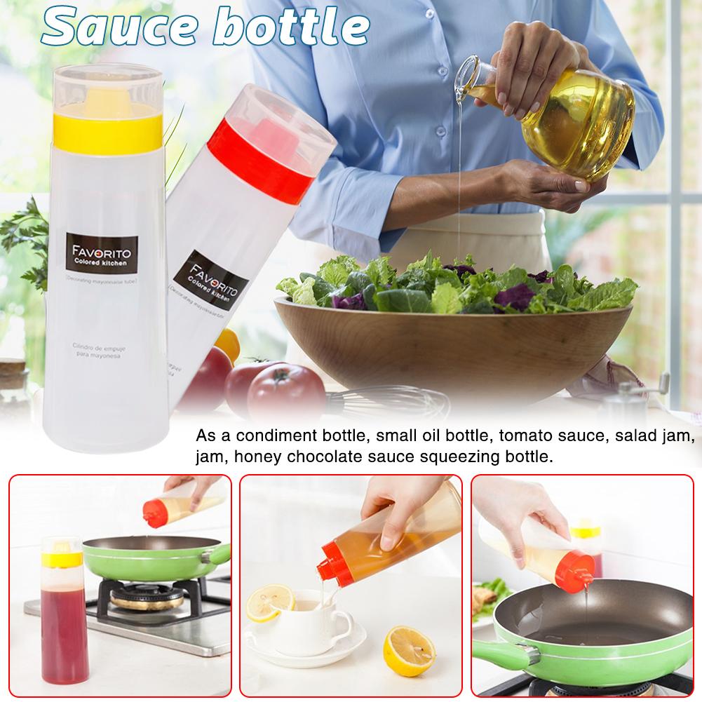 Kitchen Tool Domestic 4-hole Salad Sauce Squeeze Oil Bottle Linearity Condiment Bottle Ketchup Plastic Storage Bottle