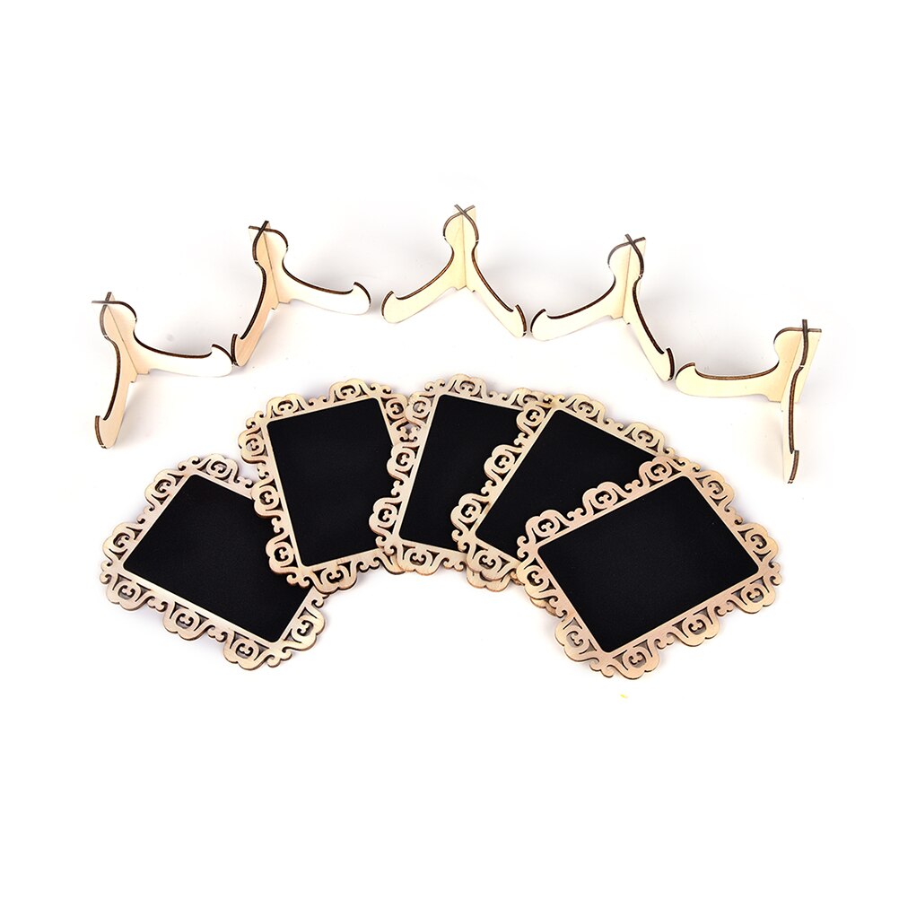 Mini Black Boards With Holders Vintage Lace Hollow Blackboard With Stand DIY Writing Message Board Office School Supplies