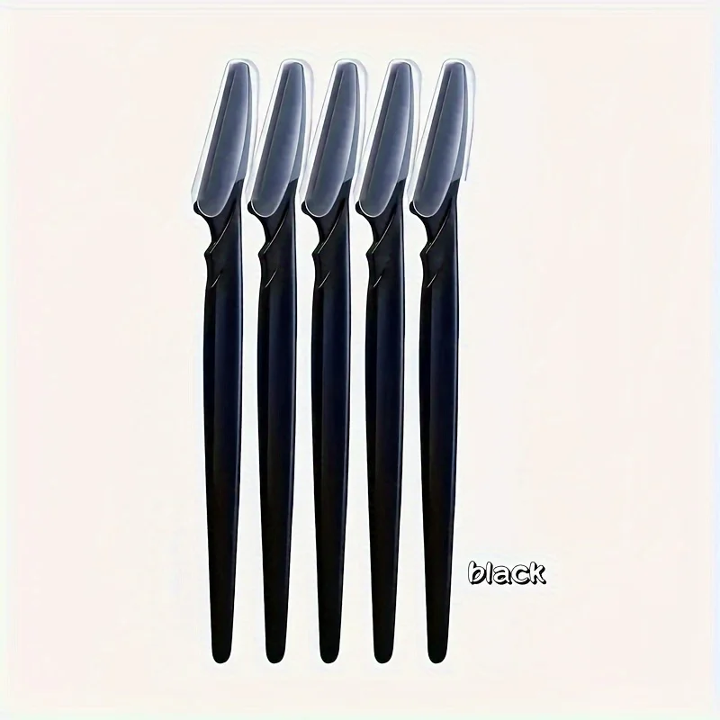 3/5Pcs Precision Eyebrow Razor & Dermaplaning Set for Men and Women - Easy, Gentle Shaping & Exfoliating: black