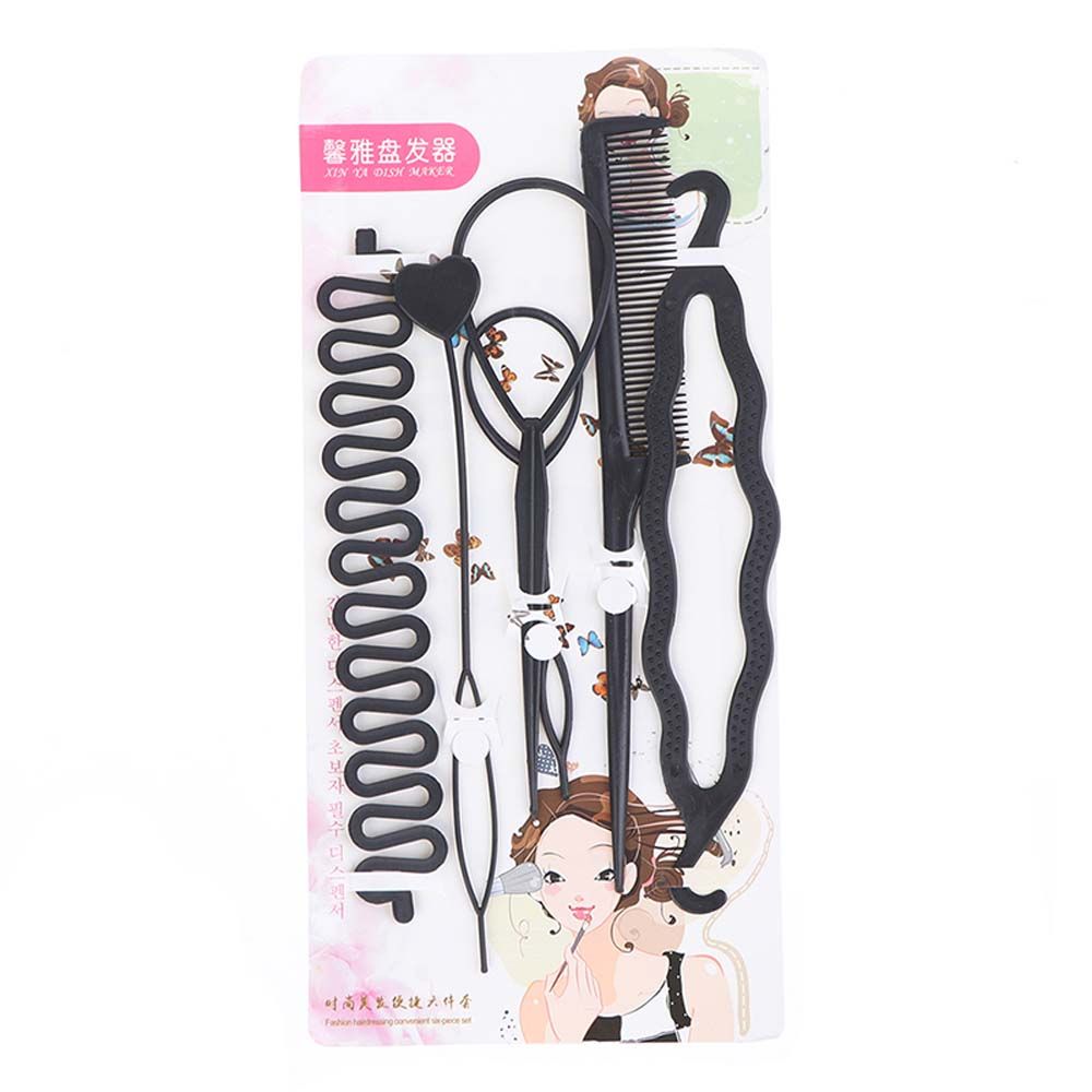 2Pcs/set Women DIY Hair Styling Updo Donut Bun Clip Tool Formal French Twist Maker Holder Hair Sticks Accessories: C(6pcs)