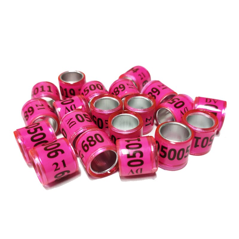 20Pcs Training Duif Voetring Plastic & Aluminium Vogel Been Bands Voor Chicks Bantam Vink Duif Dwergpapegaai Kwartel Kleine gevogelte 8Mm: Pink Germany