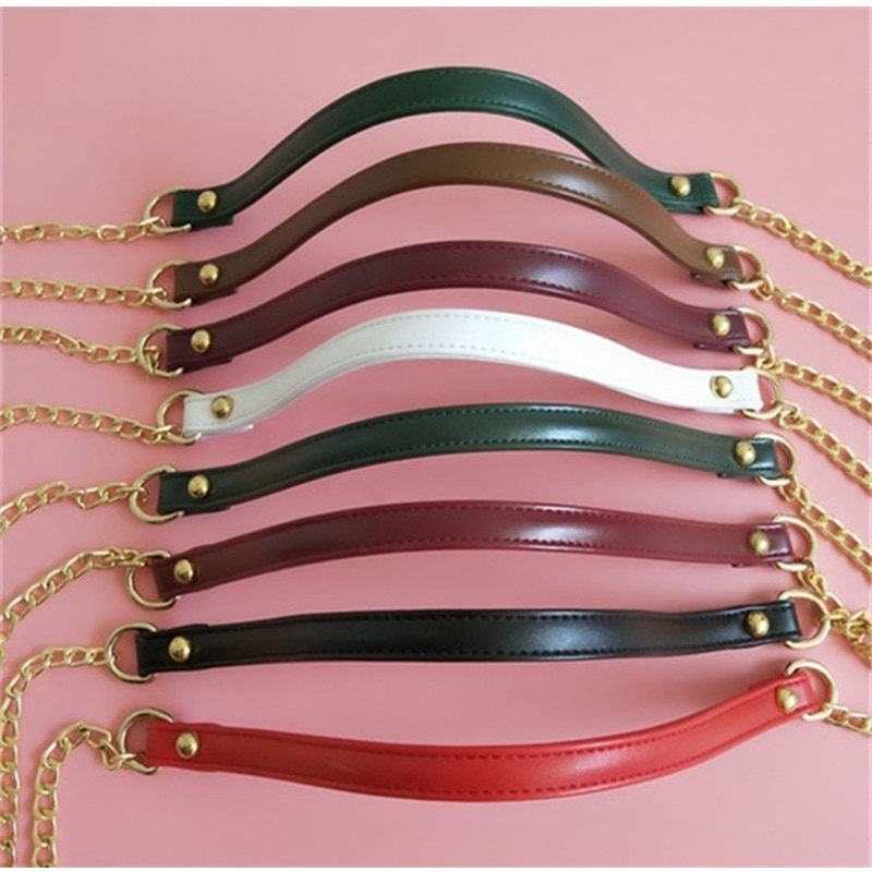 120cm PU Metal Chain For Shoulder Bags Handbag Buckle Handle DIY Belt For Bag Strap Accessories Hardware Iron Chain