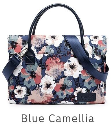 Märke kinmac messenger lady bag laptopväska 13 " ,14 " ,15 " ,15.6 ", handväska för macbook 13.3 " ,15.4 ", gratis: Blå kamelia / 15.6 tum