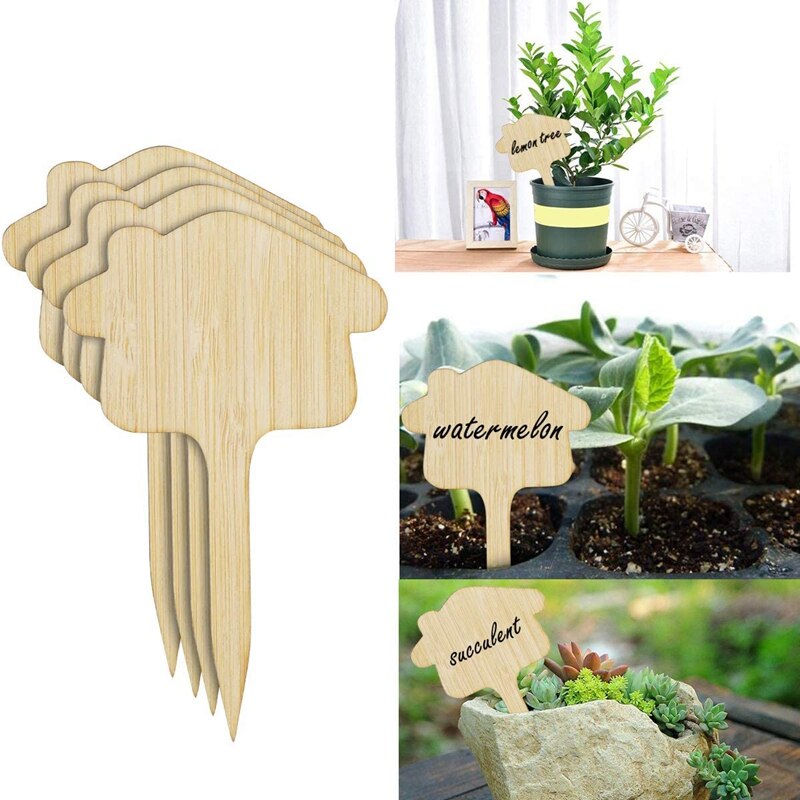 50 Pcs Bamboo Plant Seed Label Vegetable Garden Mark Nursery Garden Plant Insert