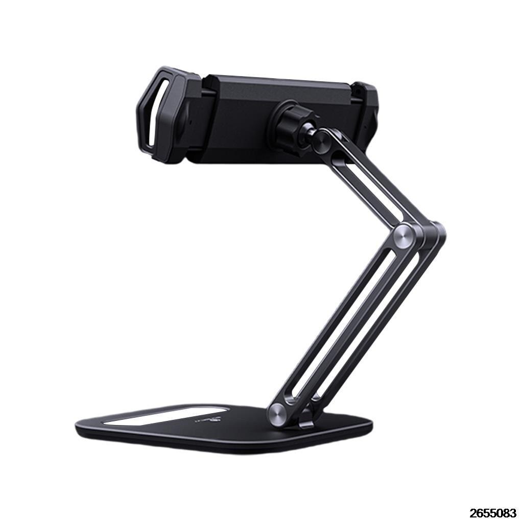 Metal desk phone holder stand for iphone, ipad, xiaomi, macbook, samsung, xiaomi, huawei, laptop, notebook support: Black